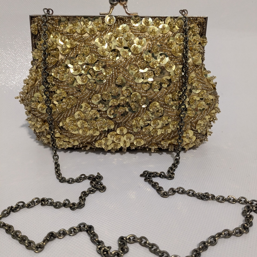 Gold Sequin Evening Bag